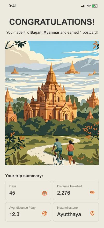 A FAR arrival screen: Bagan, Myanmar